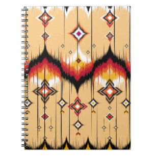 Abstract ethnic geometric pattern background, Ikat Notebook