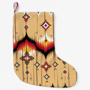 Abstract ethnic geometric pattern background, Ikat Small Christmas Stocking