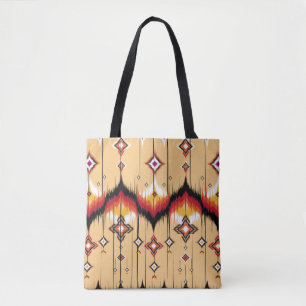 Abstract ethnic geometric pattern background, Ikat Tote Bag