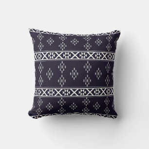 Abstract ethnic geometric pattern design Blue back Cushion