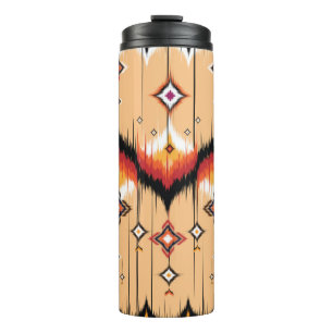 Abstract ethnic geometric pattern design, Ikat geo Thermal Tumbler