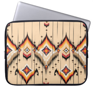 Abstract ethnic geometric pattern design, illustra laptop sleeve