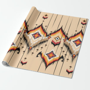 Abstract ethnic geometric pattern design, illustra wrapping paper