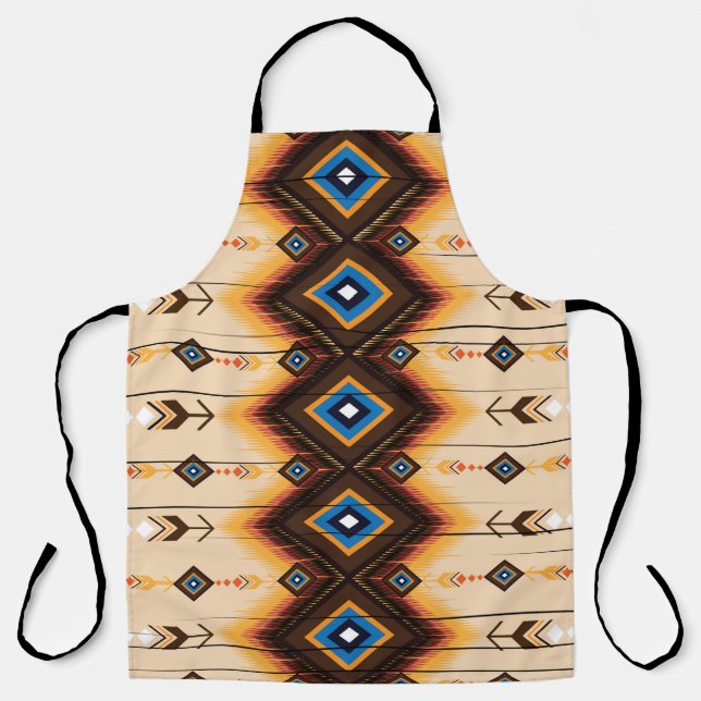 Abstract ethnic geometric pattern design, vintage, apron (Front)