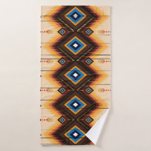 Abstract ethnic geometric pattern design, vintage, bath towel