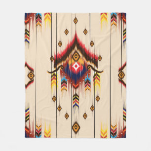Abstract ethnic geometric pattern, Ikat geometric Fleece Blanket