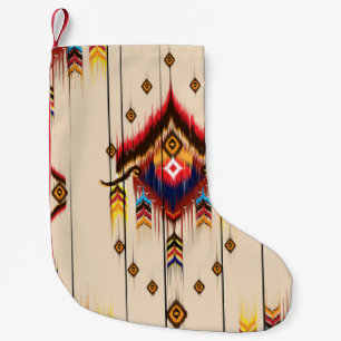 Abstract ethnic geometric pattern, Ikat geometric Small Christmas Stocking