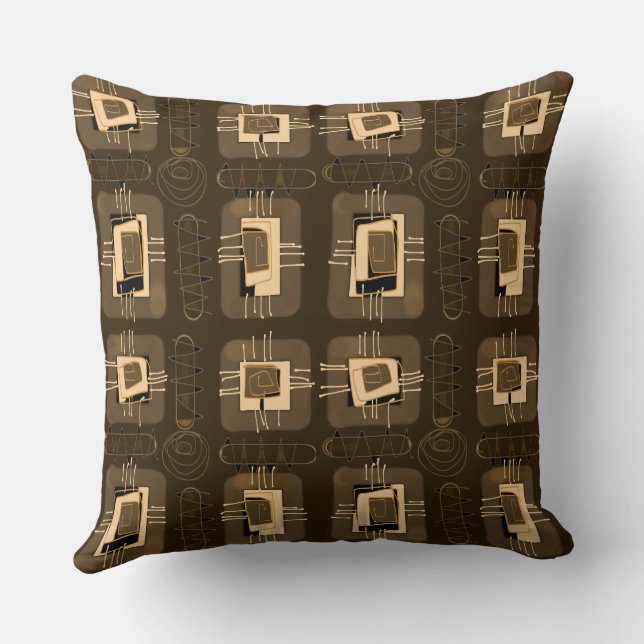 Abstract Ethnic Matrix - Dark Neutral  Cushion (Back)