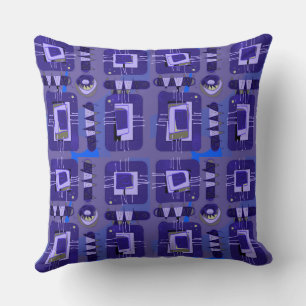 Abstract Ethnic Matrix - Mauve Blue Olive Cushion