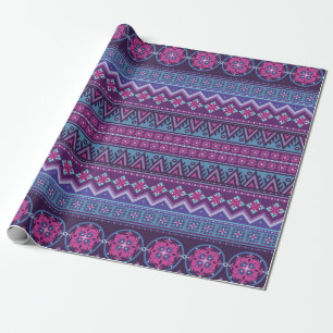 Abstract ethnic stripe pattern, ornamental vintag wrapping paper