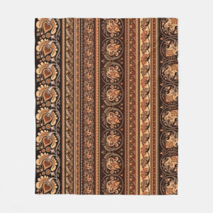 Abstract ethnic stripy ornamental vintage backgrou fleece blanket