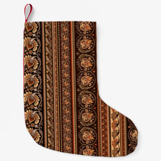 Abstract ethnic stripy ornamental vintage backgrou small christmas stocking