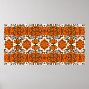 Abstract Ethnic vintage Seamless Pattern. Trendy b Poster