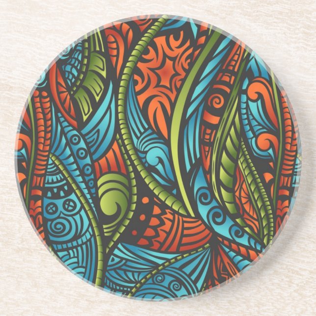 Abstract ethnic wallpaper coaster (Front)