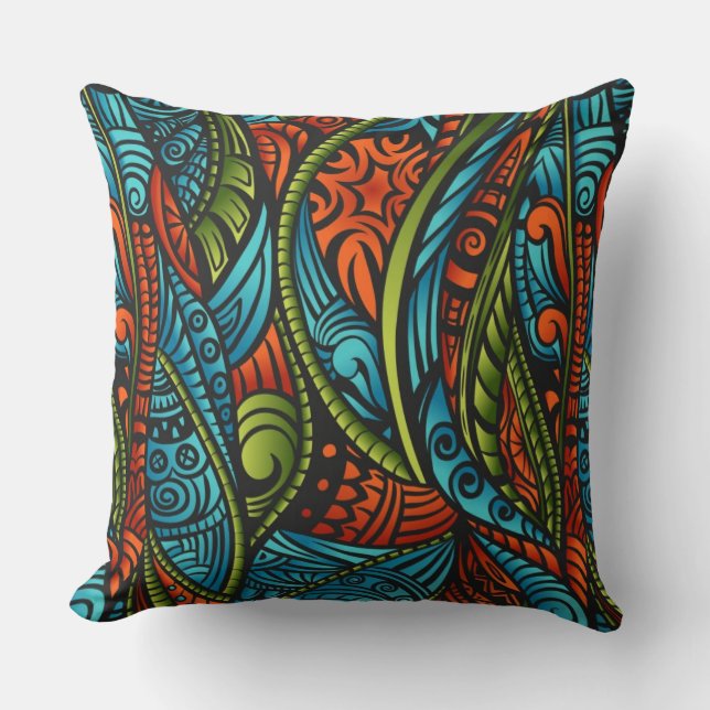 Abstract ethnic wallpaper cushion (Front)