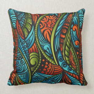 Abstract ethnic wallpaper cushion