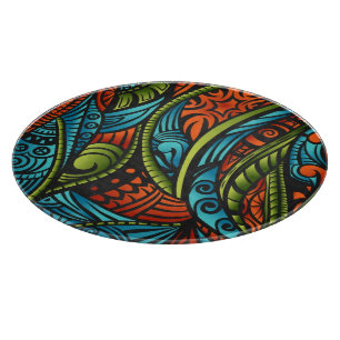 Abstract ethnic wallpaper cutting board