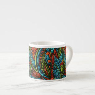 Abstract ethnic wallpaper espresso cup