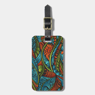 Abstract ethnic wallpaper luggage tag