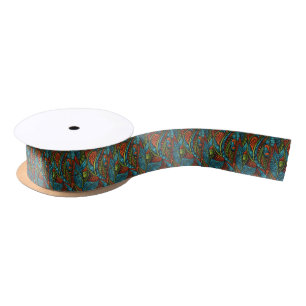 Abstract ethnic wallpaper satin ribbon