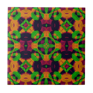 Abstract ethno kaleidoscopic ornamental print mode ceramic tile