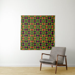 Abstract ethno kaleidoscopic ornamental print mode tapestry