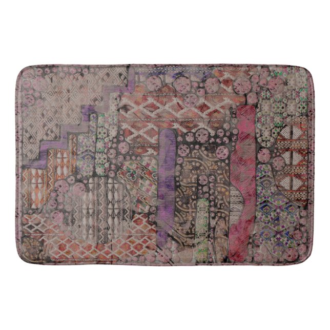 Abstract Ethno Pattern - Folklore Art 1 Bath Mat (Front)