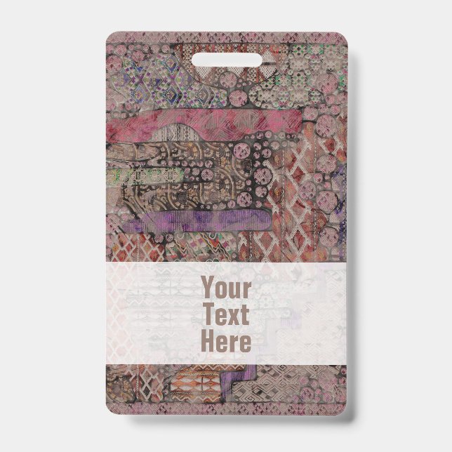 Abstract Ethno Pattern - Folklore Art 1 ID Badge (Front)