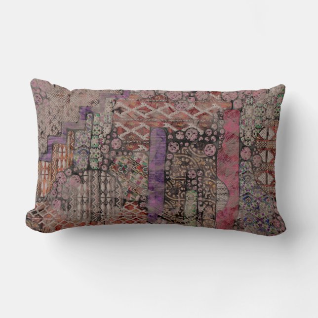 Abstract Ethno Pattern - Folklore Art 1 Lumbar Cushion (Front)