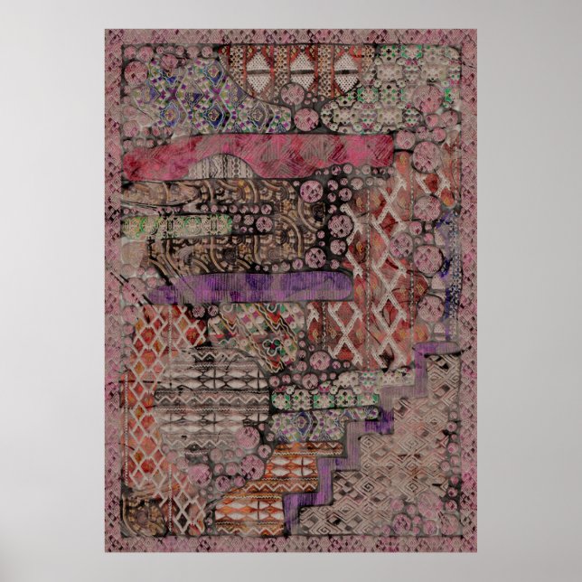 Abstract Ethno Pattern - Folklore Art 1 Poster (Front)