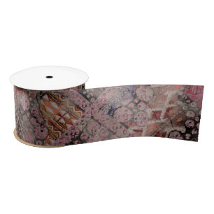 Abstract Ethno Pattern - Folklore Art 1 Satin Ribbon