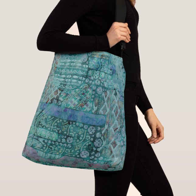 Abstract Ethno Pattern - Folklore Art 2 Crossbody Bag (Close Up)