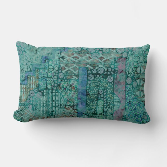 Abstract Ethno Pattern - Folklore Art 2 Lumbar Cushion (Front)