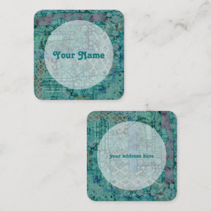 Abstract Ethno Pattern - Folklore Art 2 Square Business Card