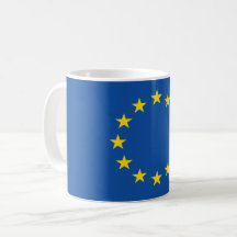 Abstract European Flag, Europe Poly Art Mug