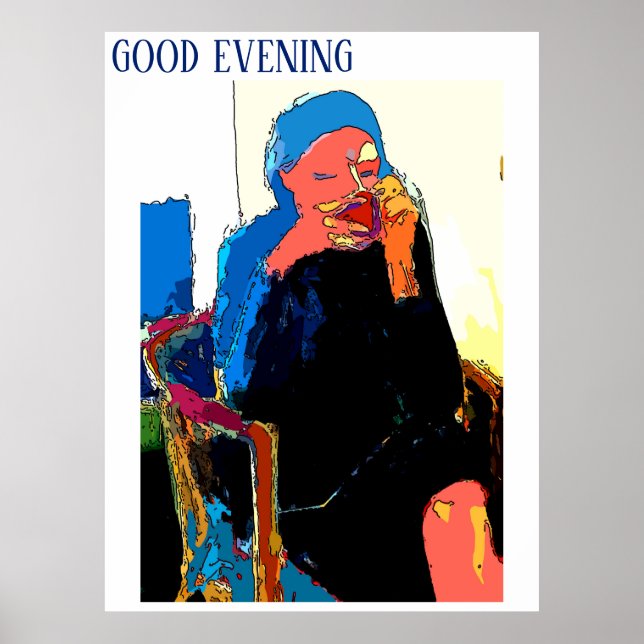 Abstract Evening Drink, add text Poster (Front)