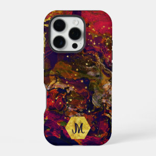 Abstract Evening Red, Cream and Midnight Blue iPhone 16 Pro Case