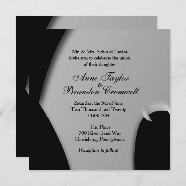 Abstract Evening Wedding Invitation (Front/Back)