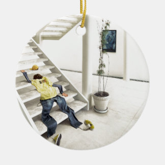 Abstract Everyday Climb Stairs Ceramic Ornament