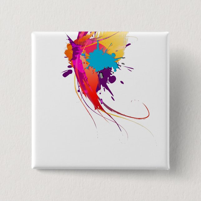 Abstract Exotic Butterfly Paint Splatters 15 Cm Square Badge (Front)