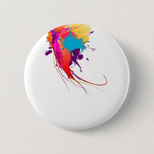 Abstract Exotic Butterfly Paint Splatters 6 Cm Round Badge (Front)