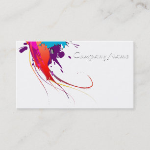 Abstract Exotic Butterfly Paint Splatters Business Card