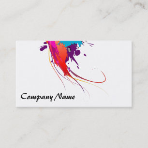 Abstract Exotic Butterfly Paint Splatters Business Card