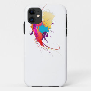 Abstract Exotic Butterfly Paint Splatters iPhone 11 Case