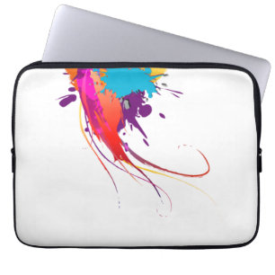 Abstract Exotic Butterfly Paint Splatters Laptop Sleeve