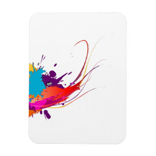 Abstract Exotic Butterfly Paint Splatters Magnet