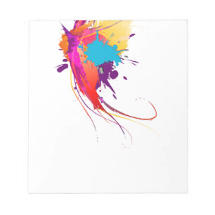 Abstract Exotic Butterfly Paint Splatters Notepad