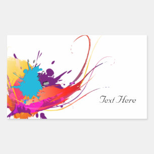 Abstract Exotic Butterfly Paint Splatters Rectangular Sticker