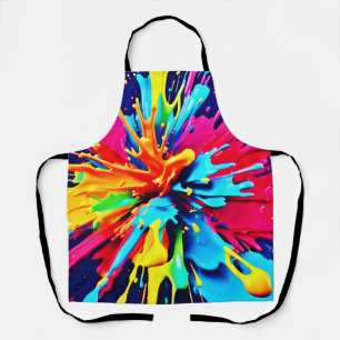 Abstract Explosion of Colour and Paint Apron