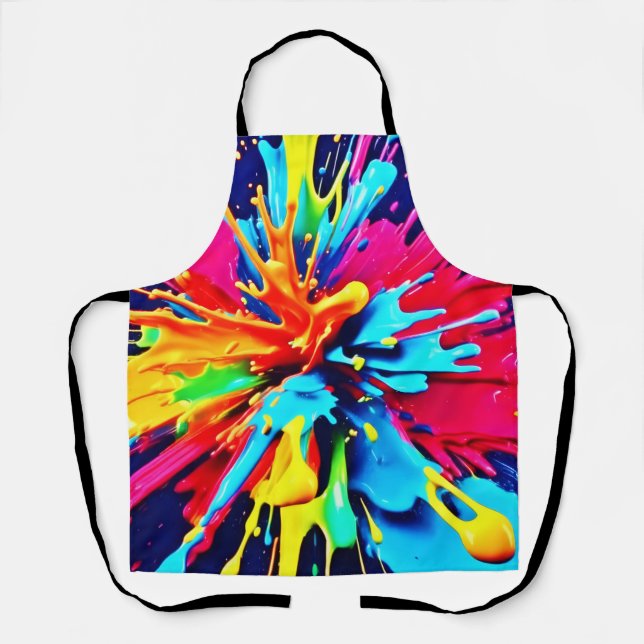 Abstract Explosion of Colour and Paint Apron (Front)